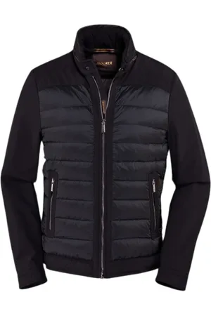 MOORER Jassen, Heren, Blauw, M, Waterafstotende Biker-Style Blouson