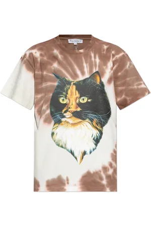 J.W.Anderson Tops, Dames, Bruin, L, Katoen, T-shirt met print