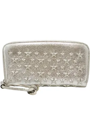Jimmy Choo Pre-owned, Dames, Grijs, ONE Size, Leer, Tweedehands leren portemonnees