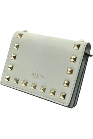 VALENTINO Pre-owned, Dames, Grijs, ONE Size, Tweedehands leren portemonnees