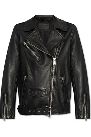AllSaints Jassen, Dames, Zwart, M, Leren jas Billie