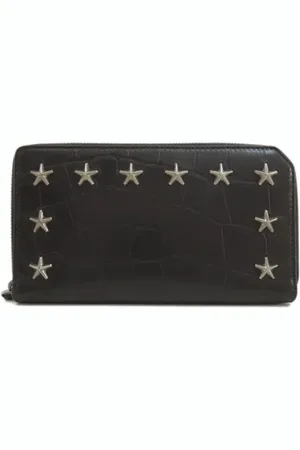 Jimmy Choo Pre-owned, Dames, Zwart, ONE Size, Leer, Tweedehands leren portemonnees