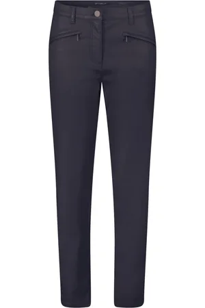 Betty Barclay Broeken, Dames, Blauw, S, Slim Fit Broek met Ritszakken