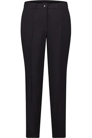 Betty Barclay Broeken, Dames, Zwart, L, Klassieke zakelijke broek met vouw
