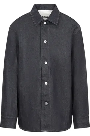 Jil Sander Overhemden, Heren, Blauw, L, Denim, Donkerblauwe denim overhemd