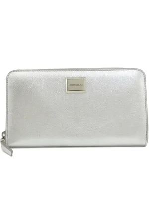 Jimmy Choo Pre-owned, Dames, Grijs, ONE Size, Leer, Tweedehands leren portemonnees