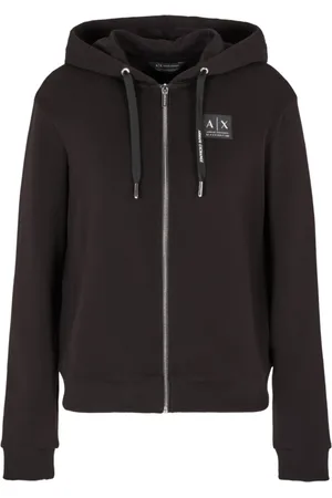 Armani Exchange Sweatshirts & Hoodies, Dames, Zwart, S, Katoen, Zwarte Zip Hoodie Sweater