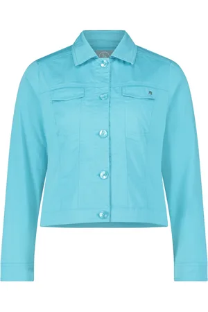 Betty & Co Jassen, Dames, Blauw, S, Denim, Stijlvolle Kraag Denim Jack