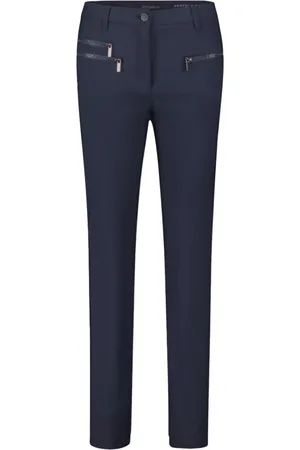 Betty Barclay Broeken, Dames, Blauw, S, High Waist Skinny Ritszak Broek
