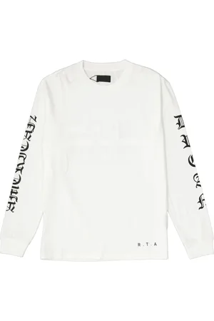 RTA Tops, Heren, Wit, S, Katoen, Witte Katoenen T-shirt met Logodetail