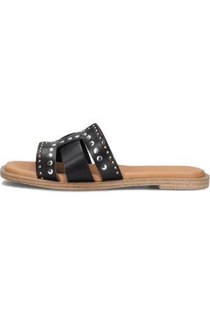 NOTRE-V Schoenen, Dames, Zwart, 42 EU, Leer, Dames Slippers 456n
