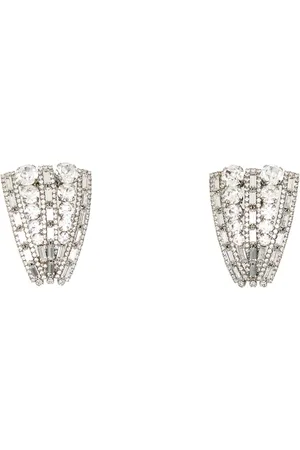 Alessandra Rich Accessoires, Dames, Grijs, ONE Size, Metalen Versierde Oorbellen