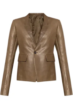 Rick Owens Jassen, Dames, Bruin, S, Leer, Leren Blazer
