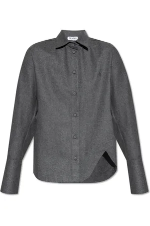 The Attico Blouses & Shirts, Dames, Grijs, S, Wol, Wollen overhemd