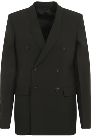 Rick Owens Jassen, Dames, Groen, S, Wol, Groene Wollen Jas Elegante Stijl