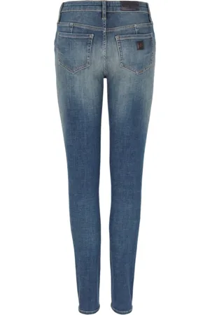 Armani Exchange Jeans, Dames, Blauw, W28, Katoen, Blauwe Slim Fit Jeans Aw 24
