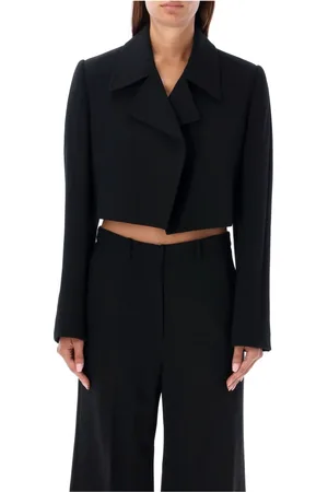 Low Classic Jassen, Dames, Zwart, M, Wol, Zwarte Wolle Korte Jas Aw 24