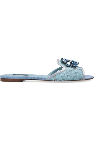 Dolce & Gabbana Schoenen, Dames, Blauw, 37 EU, ‘Bianca’ slides
