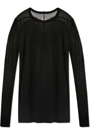 Rick Owens Tops, Heren, Zwart, M, T-shirt Level LS T