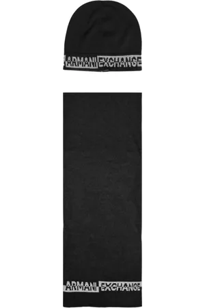 Armani Exchange Accessoires, Heren, Zwart, ONE Size, Wol, Mannen Sjaals en Handschoenen Collectie