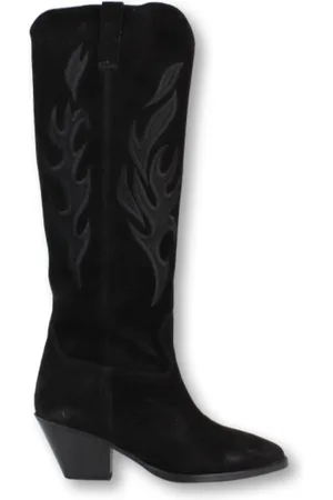 Bronx Schoenen, Dames, Zwart, 37 EU, Suède, Westerse Charme Suède Laarzen
