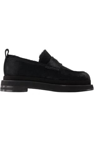 Simone Rocha Schoenen, Dames, Zwart, 38 EU, Leer, Zwarte Leren Heart Toe Loafers