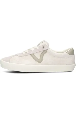 Vans Schoenen, Dames, Wit, 38 1/2 EU, Suède, Lage Sport Sneakers Beige Groen Grijs