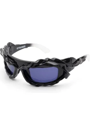 OTTOLINGER Accessoires, Dames, Blauw, ONE Size, Blauwe Ombre Rechthoekige Zonnebril UV-Beschermend