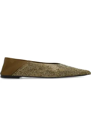 Saint Laurent Schoenen, Dames, Geel, 38 EU, Leer, Ballet Flats Nour
