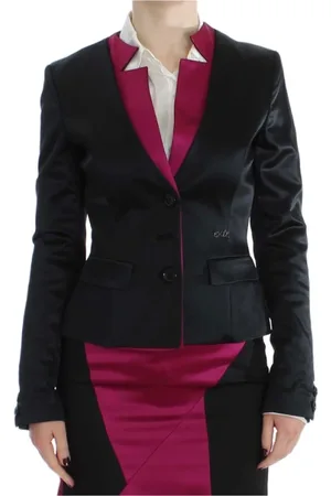 Exte Jassen, Dames, Zwart, S, Luxe Zwart Roze Blazer