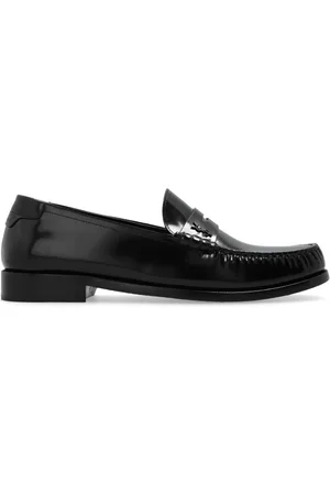 Saint Laurent Schoenen, Heren, Zwart, 41 EU, Leer, ‘Penny’ loafers