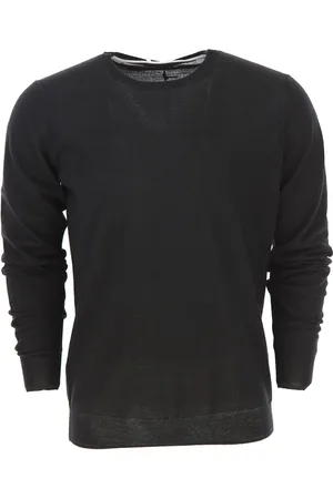 Paolo Pecora Sweatshirts & Hoodies, Heren, Zwart, L, Ronde Hals Trui