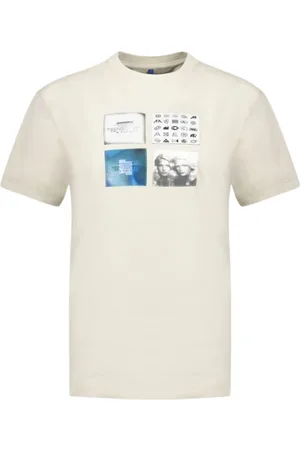 Ader Error Tops, Heren, , S, Katoen, Wit Katoenen T-Shirt 75% Katoen