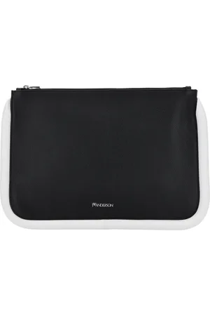 J.W.Anderson Tassen, Dames, Zwart, ONE Size, Leer, Stijlvolle Clutch Portemonnee