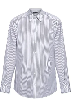 Dolce & Gabbana Overhemden, Heren, Wit, L, Katoen, Overhemd met gestreept patroon