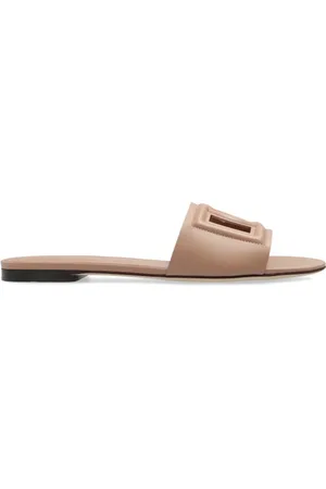 Dolce & Gabbana Schoenen, Dames, , 37 1/2 EU, Leer, Leren Slides