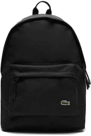Lacoste Tassen, Heren, Zwart, ONE Size, Polyester, Effen kleur rugzak met krokodillenlogo