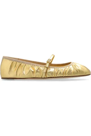 Dolce & Gabbana Schoenen, Dames, Geel, 37 1/2 EU, Leer, Leren Ballerina