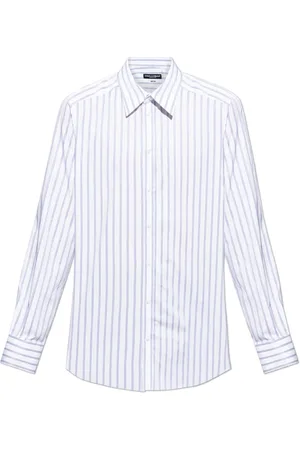 Dolce & Gabbana Overhemden, Heren, Wit, M, Katoen, Overhemd met gestreept patroon