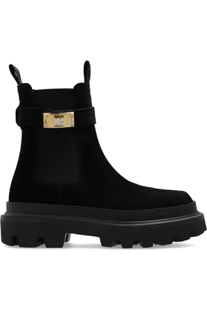 Dolce & Gabbana Schoenen, Dames, Zwart, 38 EU, Suède, Suede Chelsea laarzen