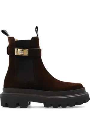 Dolce & Gabbana Schoenen, Dames, Bruin, 40 EU, Suède, Suede Chelsea laarzen