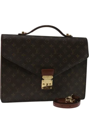 LOUIS VUITTON Pre-owned, Dames, Bruin, ONE Size, Leer, Pre-owned Canvas briefcases