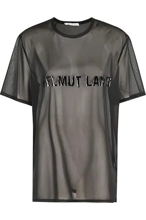 Helmut Lang Tops, Dames, Zwart, S, Polyester, Logo Tee Shirt
