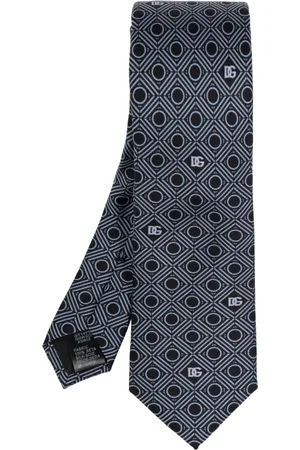 Dolce & Gabbana Accessoires, Heren, Blauw, ONE Size, Gestreepte stropdas