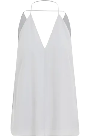 Totême Tops, Dames, Wit, M, Witte Zijden V-Hals Top