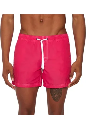Sundek Badkleding, Heren, Rood, L, Nylon, Rode Zee Zwemshorts Elastische Taille