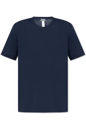 Hanro Tops, Heren, Blauw, L, Katoen, Korte Mouw T-shirt