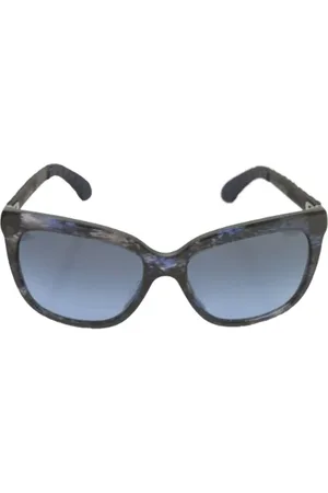 CHANEL Pre-owned, Dames, Blauw, ONE Size, Pre-owned Plastic sunglasses