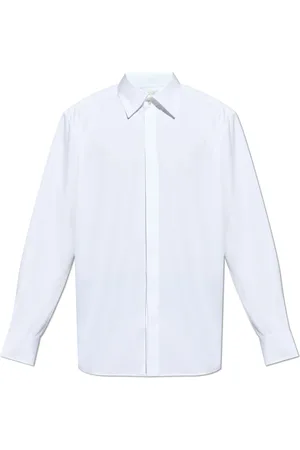 Saint Laurent Overhemden, Heren, Wit, XL, Katoen, Katoenen overhemd