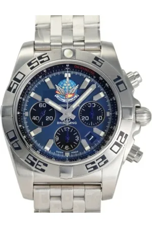 Breitling Pre-owned Pre-owned, Heren, Zwart, ONE Size, Pre-owned Stainless Steel watches